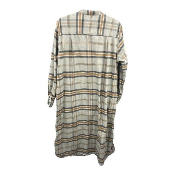 Muji Australia Cotton Plaid Flannel Midi Maxi Shirt Dress Size Large - Picture 3 of 8